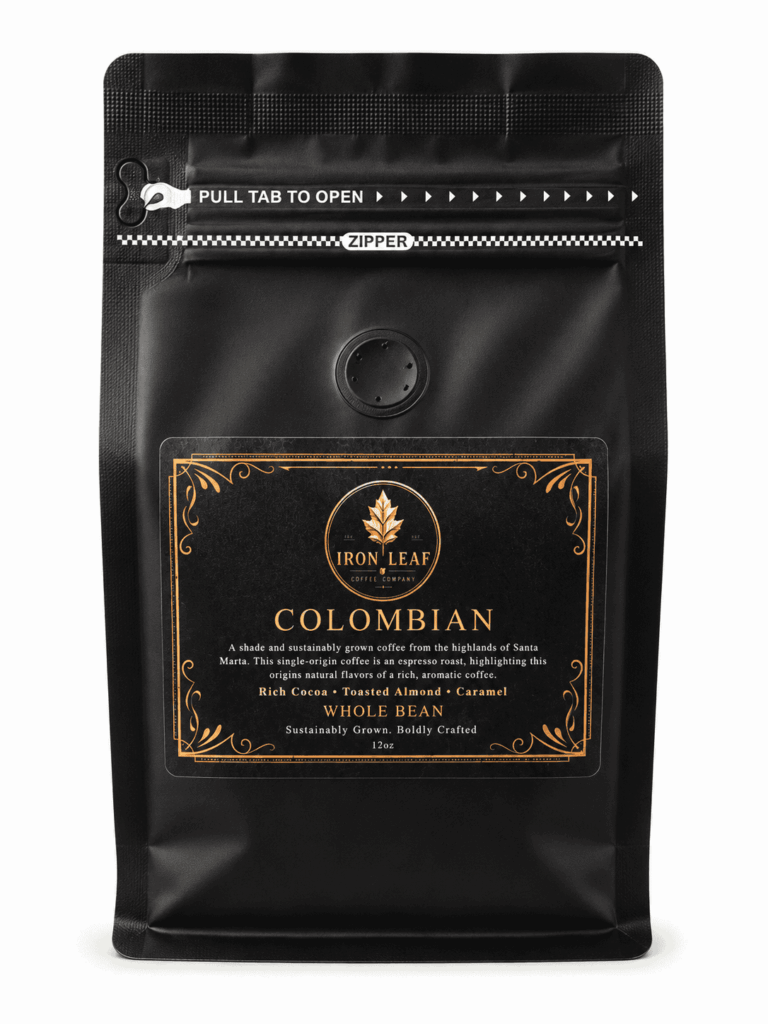 Colombian Espresso coffee bag by Iron Leaf Coffee Company