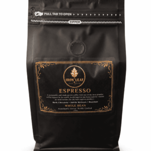 Italian Espresso Roast coffee bag by Iron Leaf Coffee Company